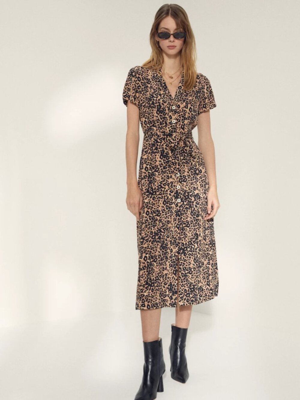 Wilfred Aritzia Leopard Print Shirt Dress | Size Small
